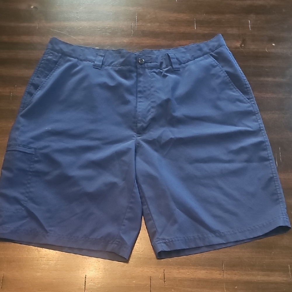 Blue Flat Front Shorts with Lightweight Design